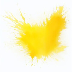 Yellow watercolor paint splashes texture on white background