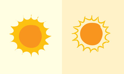 Fototapeta premium Creating a Sun Yellow icon involves designing a simple, visually appealing graphic that captures the essence of the color and its association with the sun, lineart design