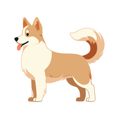 Dog flat design vector illustration.