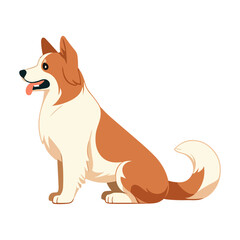 Dog flat design vector illustration.