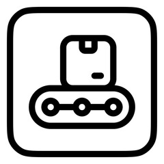 Editable package in conveyor belt vector icon. Shipping, delivery, e-commerce, transport, logistics. Part of a big icon set family. Perfect for web and app interfaces, presentations, infographics, etc