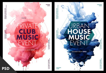 Modern party dance event flyer or poster designs