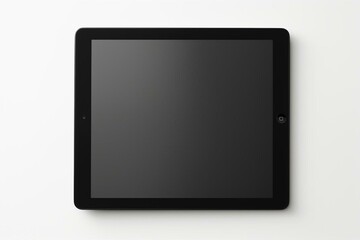 A dark tablet displaying empty screens against a plain white backdrop. Generative AI