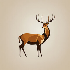 Deer Flat Icon Isolated On Background. AI generative image.