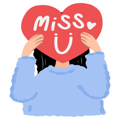 girl with heart miss you