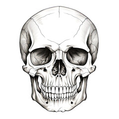 Black and white clip-art skull. - obrazy, fototapety, plakaty