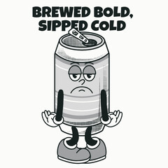 Beer Character Design With Slogan Brewed bold, sipped cold