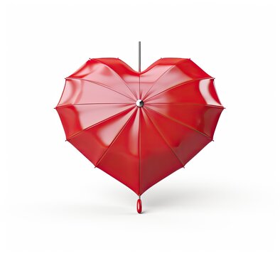heart with umbrella on a white background