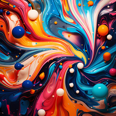 Abstract patterns created with swirls of paint.