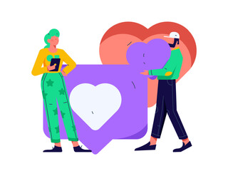 Happy Valentine's Day flat character vector concept business hand drawn illustration
