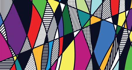Pop Art vector image. Pop-art geometric colourful.Color splash abstract background for design.	