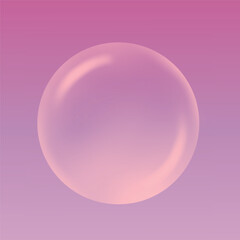 Transparent soap bubbles pink background
