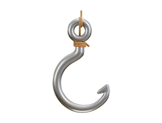 fishing hook icon 3d rendering vector illustration