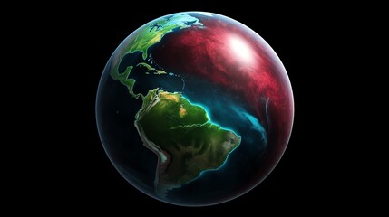 Fototapeta na wymiar a planet earth with the continents in the middle
