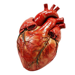 Real human heart isolated on white background