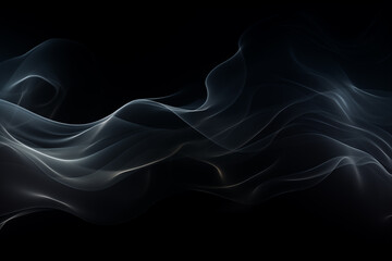 Obraz premium Beautiful smoke patterns are floating on a dark background.