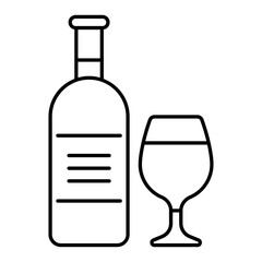 Cranberry Red apple Jucie Concept, Thanksgiving Day corbonated drinks Vector line icon Design, Harvest festival Symbol, Secular holiday Sign, Religious and cultural traditions Stock Illustration