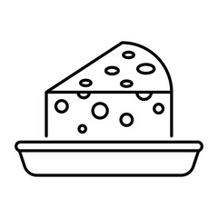 Thanksgiving Day Cake Concept, Cheese Chocolate Pastry Vector line icon Design, Harvest festival Symbol, Secular holiday Sign, Religious and cultural traditions Stock Illustration