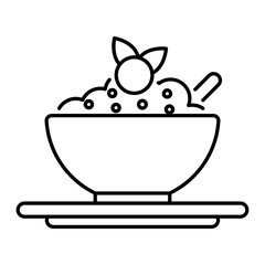 Thanksgiving Day Dessert with Red Berry Concept Vector line icon Design, Harvest festival Symbol, Secular holiday Sign, Religious and cultural traditions Stock Illustration