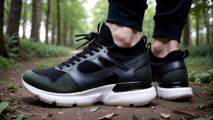 sneakers in the forest