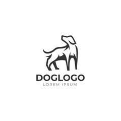 simple minimal dog logo template