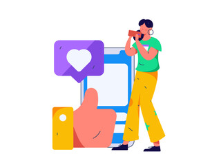 Flat vector illustration of business people operating work scene
