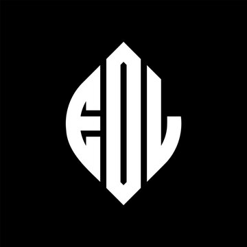 EOL circle letter logo design with circle and ellipse shape. EOL ellipse letters with typographic style. The three initials form a circle logo. EOL Circle Emblem Abstract Monogram Letter Mark Vector.