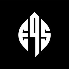 Obraz premium EQS circle letter logo design with circle and ellipse shape. EQS ellipse letters with typographic style. The three initials form a circle logo. EQS Circle Emblem Abstract Monogram Letter Mark Vector.