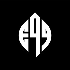 Obraz premium EQO circle letter logo design with circle and ellipse shape. EQO ellipse letters with typographic style. The three initials form a circle logo. EQO Circle Emblem Abstract Monogram Letter Mark Vector.