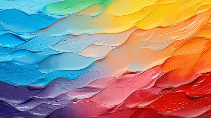 Colorful background of oil paint. A Spectrum of multi colored background aligned  - obrazy, fototapety, plakaty