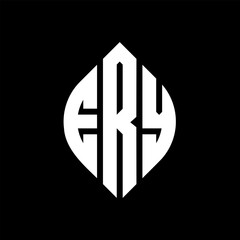 Obraz premium ERY circle letter logo design with circle and ellipse shape. ERY ellipse letters with typographic style. The three initials form a circle logo. ERY Circle Emblem Abstract Monogram Letter Mark Vector.