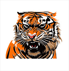 tiger angry head vector