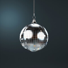 Shimmering disco ball on isolated background - ai generative