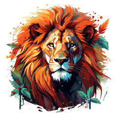 Fototapeta premium Majestic minimalist lion vector illustration.