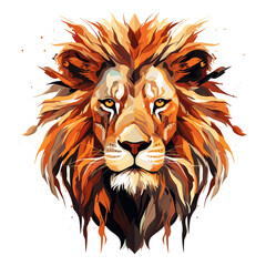 Obraz premium Majestic minimalist lion vector illustration.