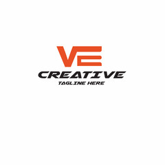 letter ev ve logo design