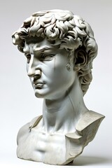 Obraz premium A beautiful stone stoic sculpture, statue of david portraying masculinity and stoicism.