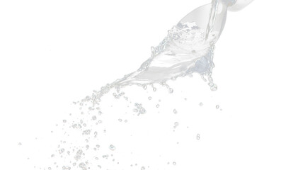 Pouring Water on pants object to create shape form splash fluttering in droplet and wave. Pouring...