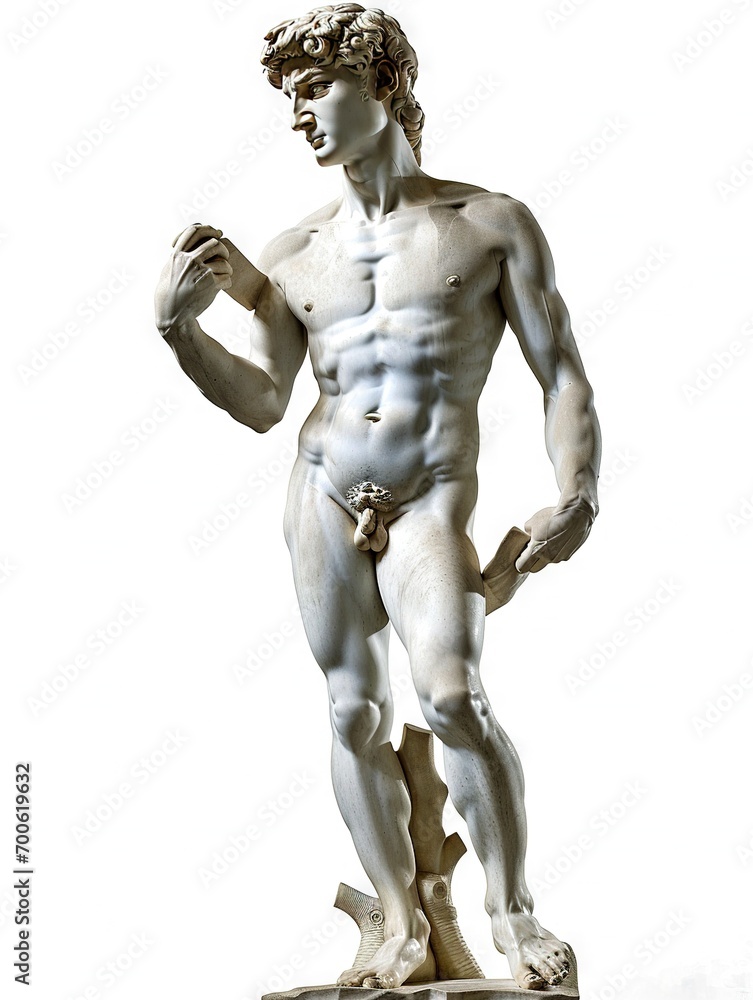 Wall mural a beautiful stone stoic sculpture, statue of david portraying masculinity and stoicism.