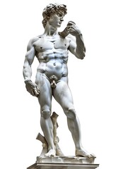 Fototapeta na wymiar A beautiful stone stoic sculpture, statue of david portraying masculinity and stoicism.