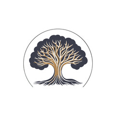 Minimalist tree logo in vector.