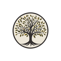 Obraz premium Minimalist tree logo in vector.