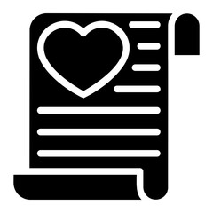 love letter glyph icon