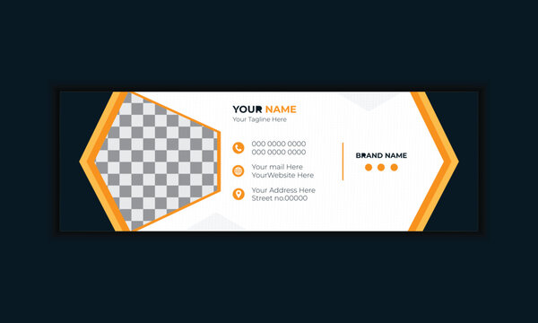  Modern and clean email Signature design. color full web banner design. abstract background  email Signature templet design.