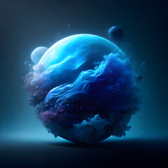 Blue planet in space