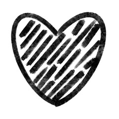 black heart shape icon, icon hand writtern