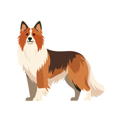 Dog flat design vector illustration.