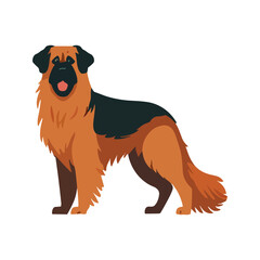 Dog flat design vector illustration.