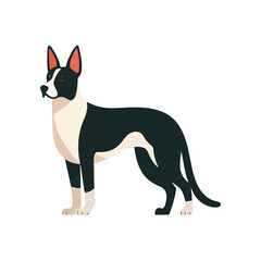 Dog flat design vector illustration.