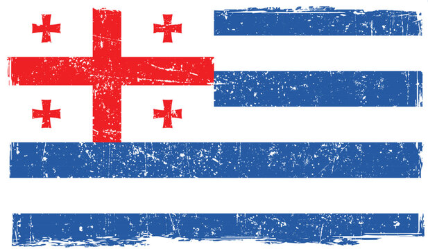 Ajaria Country flag painted on wooden Texture